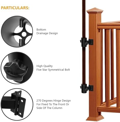 Stainless Steel Umbrella Deck Mount, Heavy Duty Patio Umbrella Holder, (Fits Umbrellas up to 2"), Patio Umbrella Base, Can be Mounted on a Flat Surface or at Right Angles to Save Space(1 Set, Black)