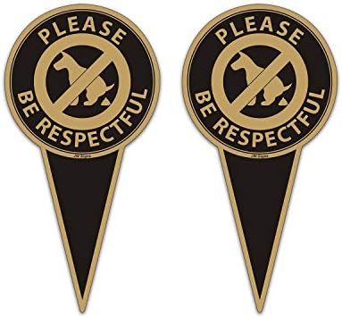No Dog Poop Sign for Yard with Stake (2Pack) 12" x 6"Double Sided No Pooping Dog Sign-Please Be Respectful - Stop Dogs from Pooping or Peeing On Your Lawn Yard Sign