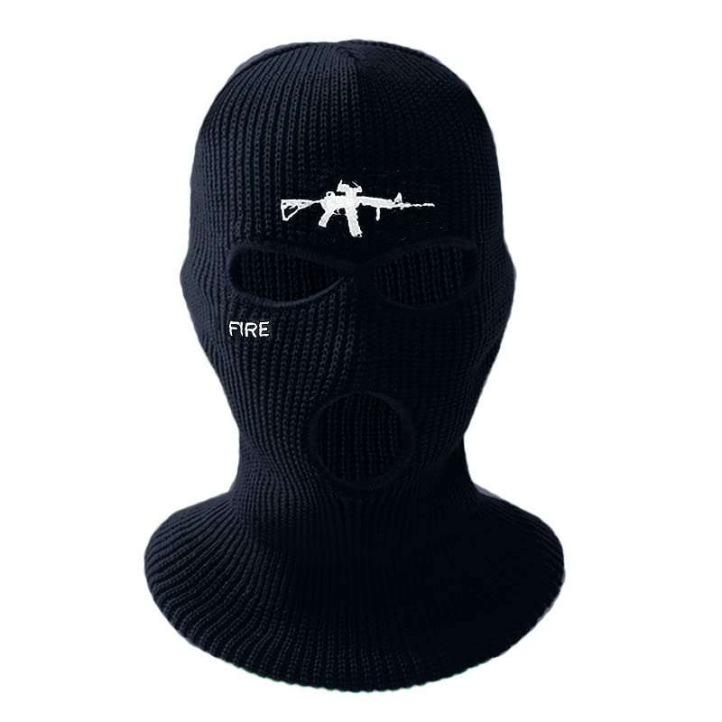 FASHIXD 3 Hole M4a1 Ski Mask Knitted Full Face Cover Balaclava Winter Windproof Beanie Cycling for Men Women