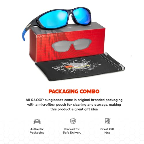 X LOOP Polarized Sports Sunglasses for Men - Wrap Around UV400 Baseball Running Cycling Driving Fishing Golf Glasses