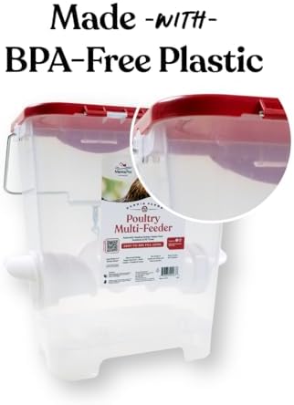 Harris Farms Poultry Multi-Feeder, Poultry Feeder That Holds 20-23 Pounds of Feed, Made with Rain Proof Design, Automatic Poultry Feed System, Easily Assemble, Coop Supplies