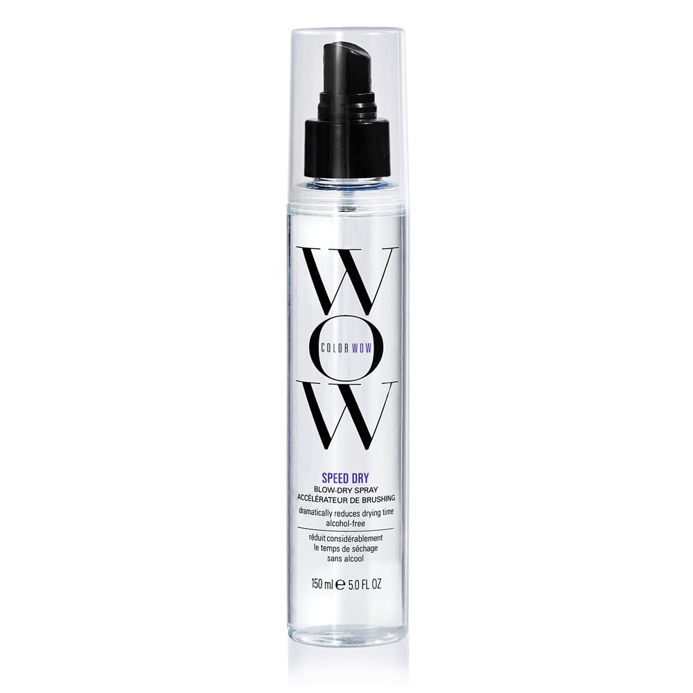 COLOR WOW Speed Dry Blow Dry Spray – Cut Blow Dry Time by 30% | Heat Protectant, Prevent Breakage | Cruelty-Free & Gluten-Free