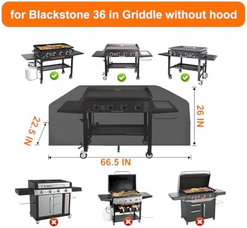 Griddle Cover 600D Heavy Duty for Blackstone Griddle Cover Flat Top Grill Cover Blackstone Cover Accessories BBQ Gas Grill Cover Waterproof Windproof Weather