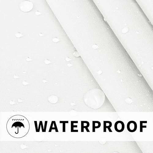 Easy-Going Outdoor Patio Curtains Detachable Tab Top Windproof Weatherproof Curtain for Cabana, Porch, Pergola and Gazebo, Tab Bottom Drape, 2 Panels, 54W x 84L inch, White