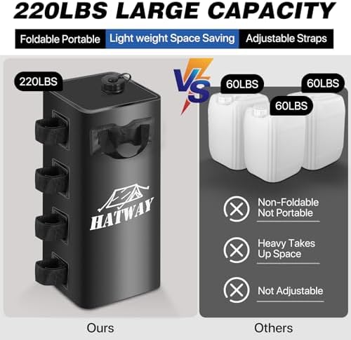 Canopy Water Weight Bag,220 LBS Water Tent Weights Set of 4 Leg Weights for Pop Up CanopyGazebo,Canopies,Tent-4 * 25L-Black