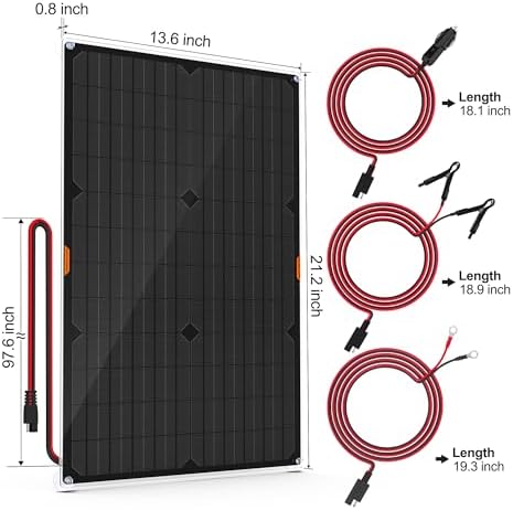 OYMSAE 30 Watt 12 Volt Solar Panel Solar Trickle Charger 30W 12V Portable Solar Battery Charger & maintainer with Cigarette Lighter Plug & Alligator Clip