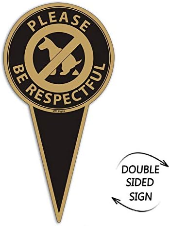 No Dog Poop Sign for Yard with Stake (2Pack) 12" x 6"Double Sided No Pooping Dog Sign-Please Be Respectful - Stop Dogs from Pooping or Peeing On Your Lawn Yard Sign