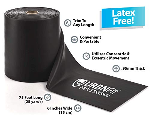 Professional Resistance Bands - 25 Yards (75ft) Latex-Free Elastic Exercise Fitness Band Roll - No Scent, No Powder - Perfect for Physical Therapy & Rehab, Yoga, Pilates (Expert .95mm Thick)