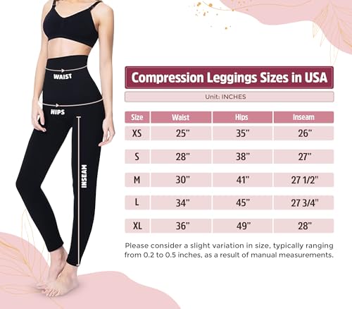 MOTHERS ESSENTIALS Postpartum High Waist Tummy Compression Control Slimming Leggings (xsmall, black)