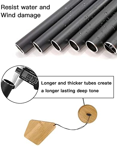Wind Chimes Outdoor Deep Tone, 30 Inches Wind Chimes Outdoor, Memorial Wind Chimes with Hook as Gifts for Mother's Day/Housewarming/Christmas, Patio, Garden, Yard, Home Décor. Black