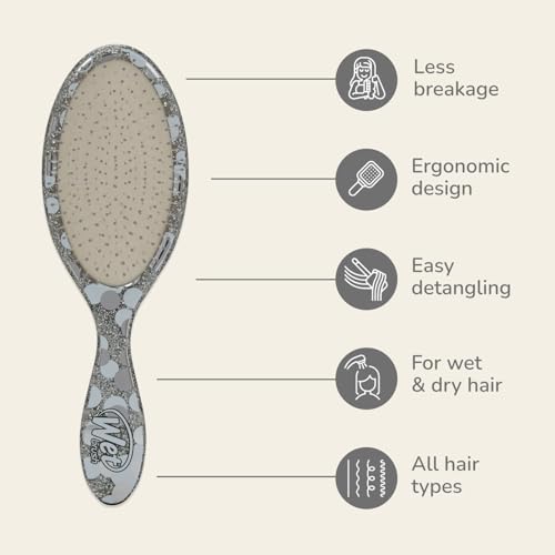 Wet Brush Original Detangler Brush, Silver (Groovy Disco) Ultra-Soft IntelliFlex Bristles Effortlessly Detangle Wet, Dry & Damaged Hair, All Hair Types, Unisex