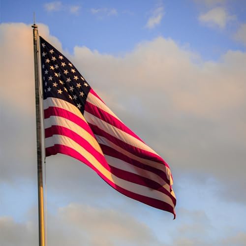 Bradford Embroidered 420D American Flag 3x5 ft Outdoor, Heavy Duty US USA Flags Thicker Nylon Material with 2 Brass Grommets, America Flag for All Weather Outside Longest Lasting
