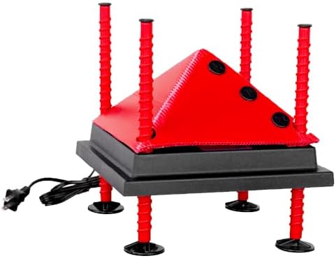 RentACoop 10x10 Inch Adjustable Heating Plate with Bonus Foldable Anti-Roost Cone for up to 15 Chicks | Small Chick Brooder Heat Plate – Energy-Efficient and Safer Than Heat Lamps