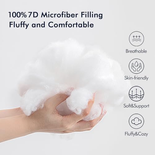 MIULEE Pack of 2 18x18 Outdoor Pillow Inserts, Outdoor Throw Pillows Water-Resistant Decorative Premium Square Pillow Stuffer Sham for Porch Swing Couch Sofa Cushion Patio Furniture