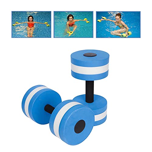 Lagukka Aquatic Dumbbell Set, 2PCS Water Dumbells Pool Resistance Water Fitness Equipment Foam Dumbbell Water Aerobics Fitness Equipment for Weight Loss Blue