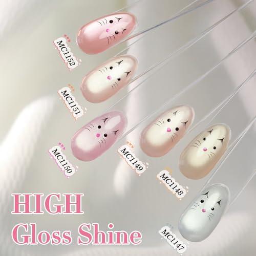 Double Rhythm 15ML Glass Cat Eye Gel Polish with Magnet Same Color Same Bottle Holographic Glitter Shimmer Salon Soak Off Magnetic Nail at Home (Rose Pink-MC1150)