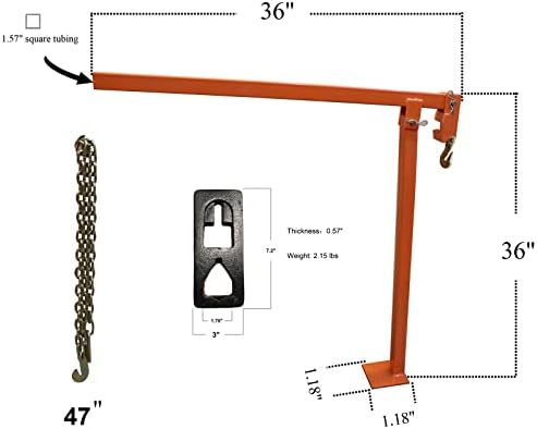T Post Puller Fence Post Puller Heavy Duty Fence Post Puller with 47" Lifting Chain & T Post Puller Plate Puller T Post Puller for Round Fence Posts T Stakes Sign Post & Tree Stump