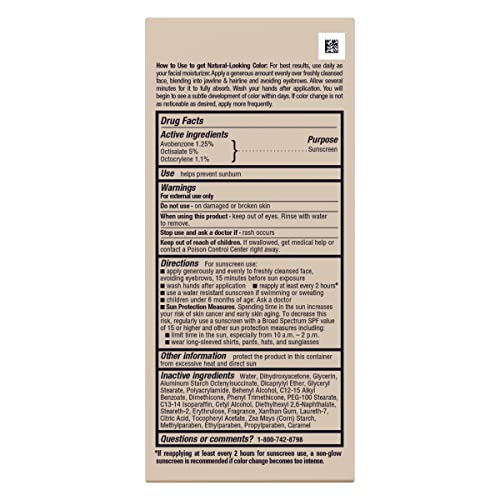 Jergens Natural Glow Face Self Tanner Body Lotion with SPF 20, Fair to Medium Skin Tone, Sunless Tanning, Daily Facial Sunscreen, Oil Free, Broad Spectrum UVA and UVB Protection, 2 Oz