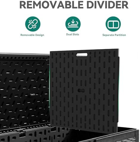 YITAHOME 230 Gallon Double-Wall Deck Box with Divider & Side Handles, Outdoor Large Storage for Patio Furniture Cushions, Garden Pool Accessories, Water Resistant & Lockable