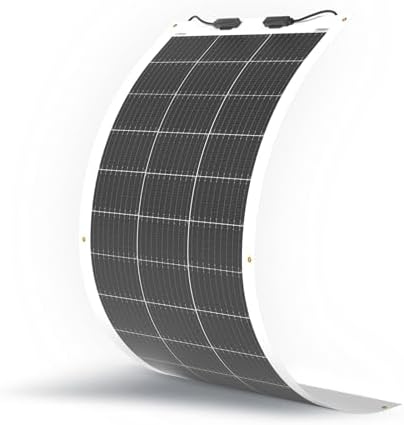 Renogy Flexible Solar Panel 100 Watt 12 Volt Monocrystalline Semi-Flexible Bendable Mono Off-Grid Charger for Marine RV Cabin Van Car Uneven Surfaces