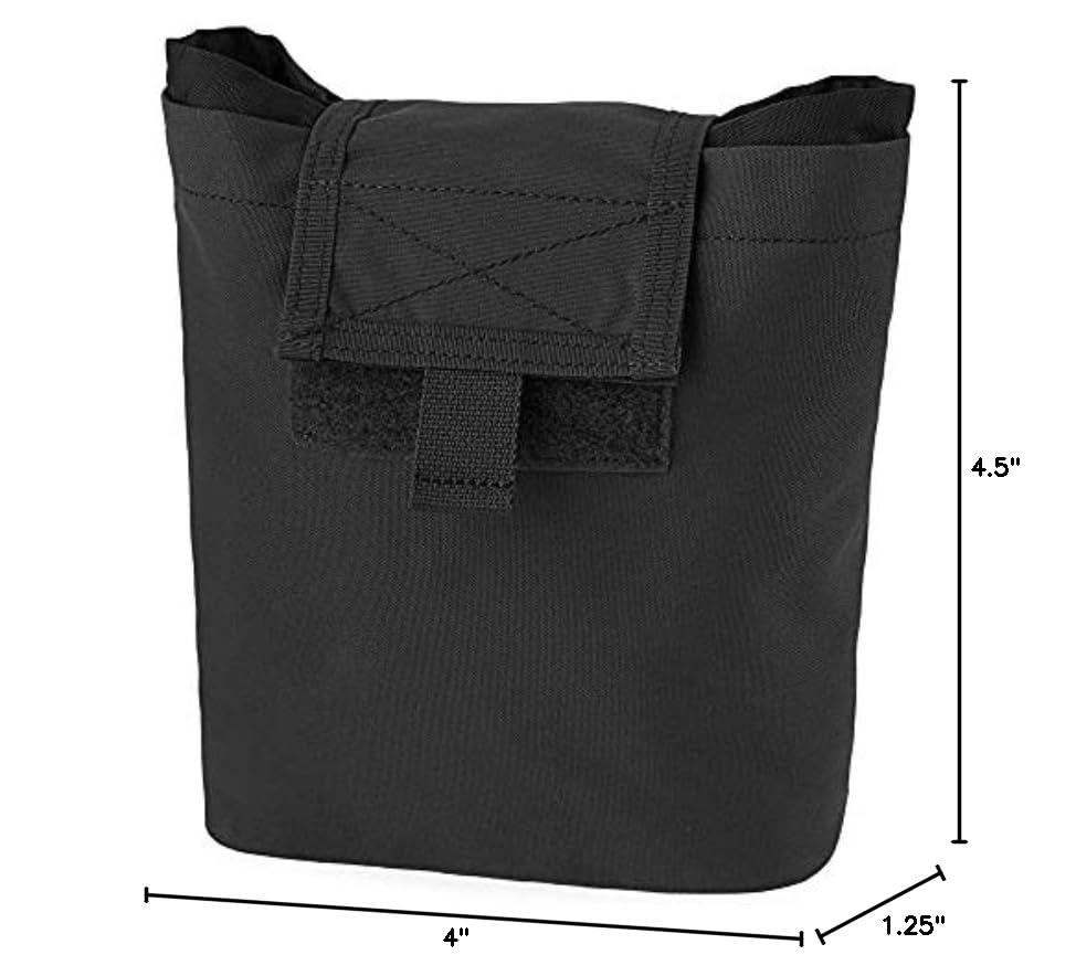 KRYDEX Molle Dump Pouch Roll-Up Drawstring Magazine Utility Pouch Folding Dump Bag (BK)