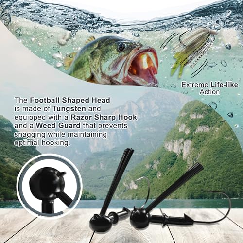 Reaction Tackle Tungsten Football Jig for Bass Fishing - 1 oz Bluegill