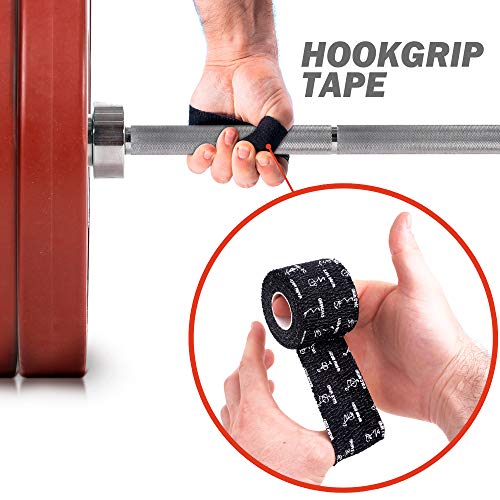 WARM BODY COLD MIND 2" Premium Lifting Thumb Tape for Weightlifting - Hook Grip for Powerlifting, Strength/Cross Training, Deadlift, Weight Lifting, Athletic Finger Wrap (Black 3 Rolls)