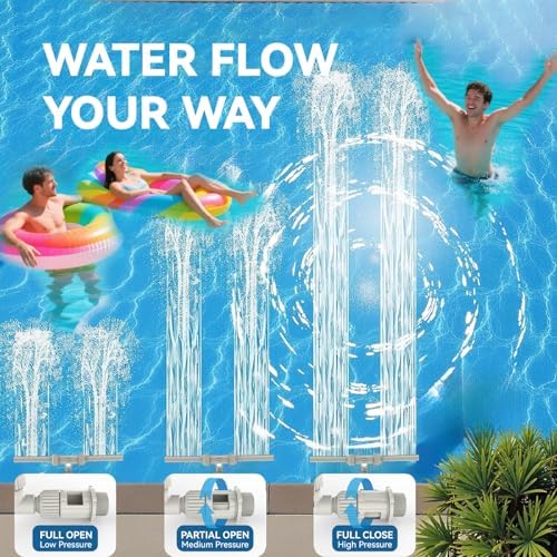 Solar Pool Fountain with Lights for Above Ground Inground Pools, 120 Color Lighting Modes Remote APP Control, Swimming Pool Accessories Waterfall Adjustable Sprinkler for Pool Decorations Outdoor
