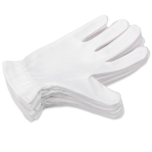 Selizo 6 Pairs 100% White Cotton Gloves for Eczema, Moisturizing Gloves for Dry Hands Overnight Women, Moisture Sleeping Spa Lotion Hand Cream Gloves for Eczema Dry Cracked Hands Sensitive Skin