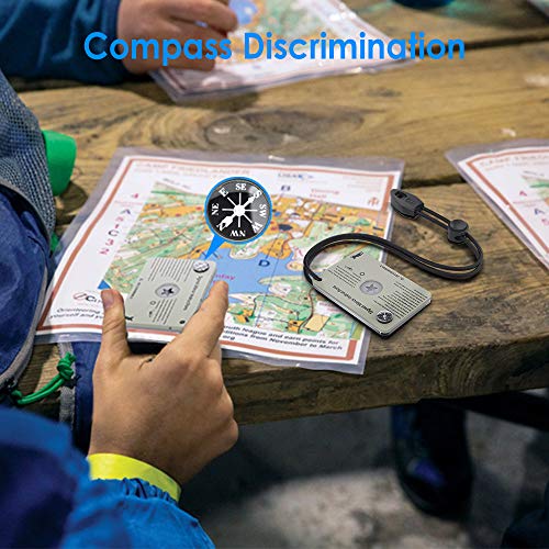 Luca Elf Aid Signal Mirror Survival Military Grade,Hiking SOS cry for Help Camping Mirror 2 x 3 in，Compass,Whistle (1 PCS)