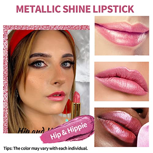 Oulac Metallic Black Lipstick for Women, High-Impact Lipcolor with Moisturizing Creamy Formula, Vegan & Cruelty-Free, Full-Coverage Matte Lipstick, Midnight Mirage (21)