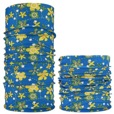 6 Pack Floral Bandanas UV Shield for Face Cover Balaclava Head Buff Scarf Fishing (Flower 2, 6)