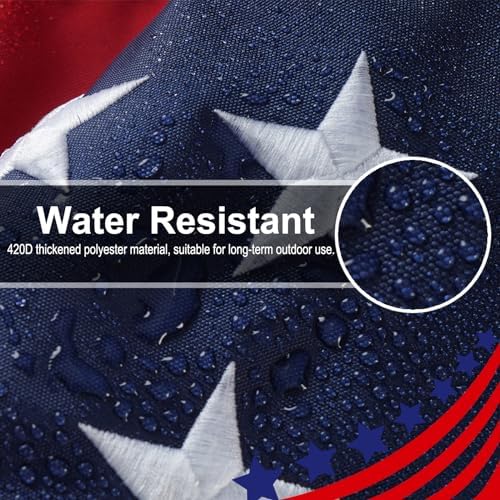 Bradford Embroidered 420D American Flag 3x5 ft Outdoor, Heavy Duty US USA Flags Thicker Nylon Material with 2 Brass Grommets, America Flag for All Weather Outside Longest Lasting