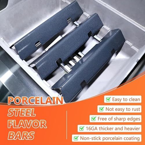 QuliMetal 15.3" Flavorizer Bars for Weber GS4 Spirit II 200, Spirit II E-210, Spirit E-210, Spirit 200 Series Grills with Front-Mounted Control, 16GA Porcelain Steel Grill Heat Plates