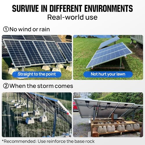 ECO-WORTHY Upgraded Solar Ground Mount Adjustable Multi-Pieces Solar Panel Mounting Brackets Kit System for 4pcs 200W/3pcs 300W/2pcs 400W Solar Panels for Ground,Open Space, Cabins and Backyard Sheds