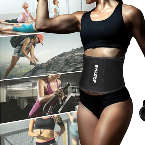 SYXUPAP Waist Trimmer for Women and Men,Waist Trainer for High-Intensity Training & Workouts, Size M Turquoise