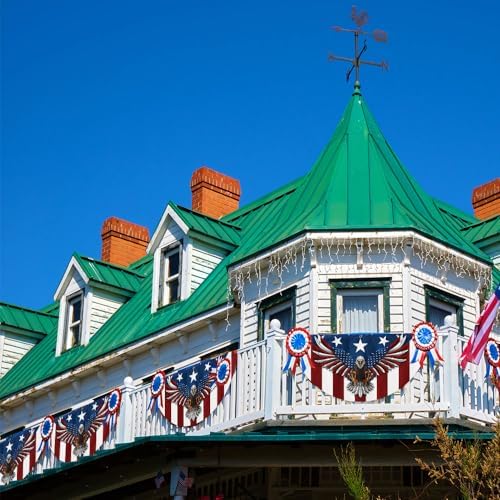 FLAGWIX American Flag Patriotic Eagle American Non-Pleated Fan Flag TPT1636F, 3x6 ft, 1 Pack Suitable for Outdoor and Indoor