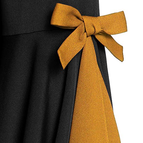 Aniywn Plus Size Womens Halloween Tops, Flare Long Sleeve Sequined Lace Up Gothic Costume Tunic Tee Shirt Orange