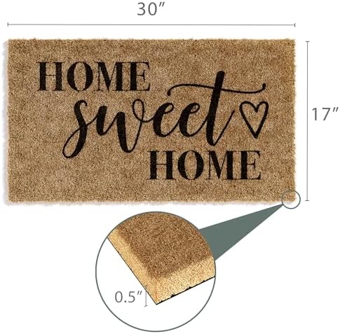 Barnyard Designs Doormat Welcome Mat for Outdoors, Large Front Door Entrance Mat, 30x17, Brown (Home Sweet Home)