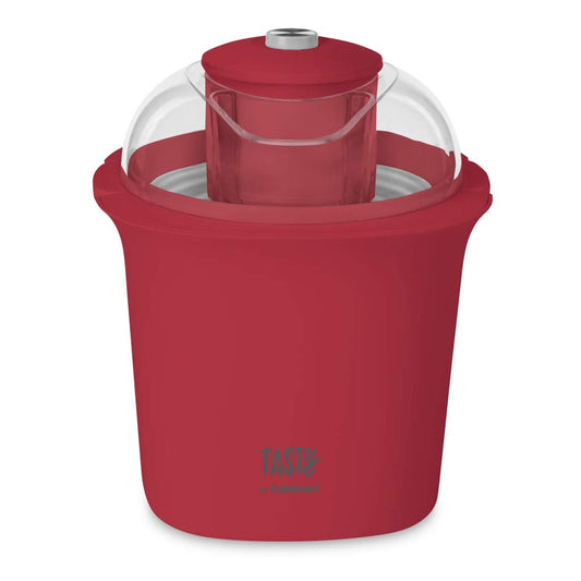Tasty by Cuisinart ICM100TRD Ice Cream Maker, 8.71"(L) x 8.71"(W) x 10.49"(H), Red