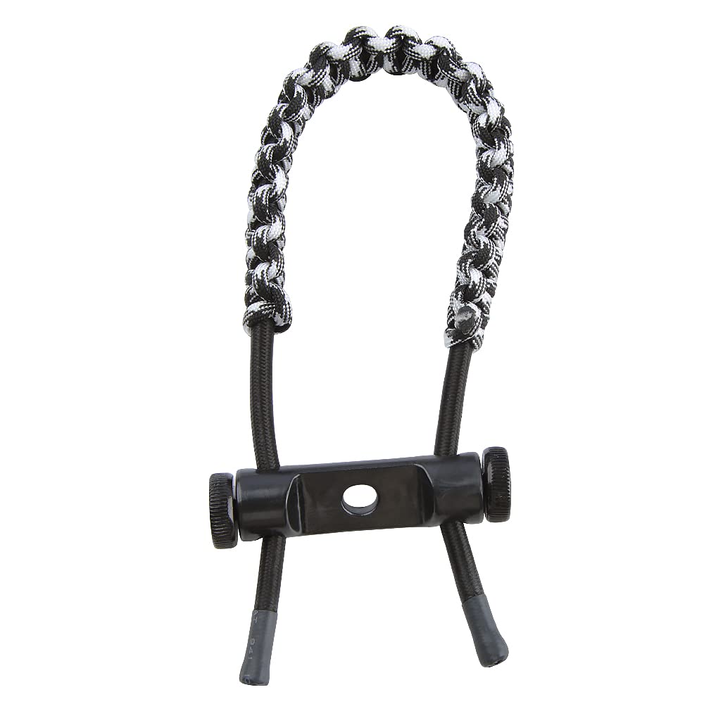 ZSHJGJR Archery Bow Wrist Sling Braided Archery Adjustable Bow Strap Wrist Sling For Compound Bow Hunting Shooting Accessories (black & white)