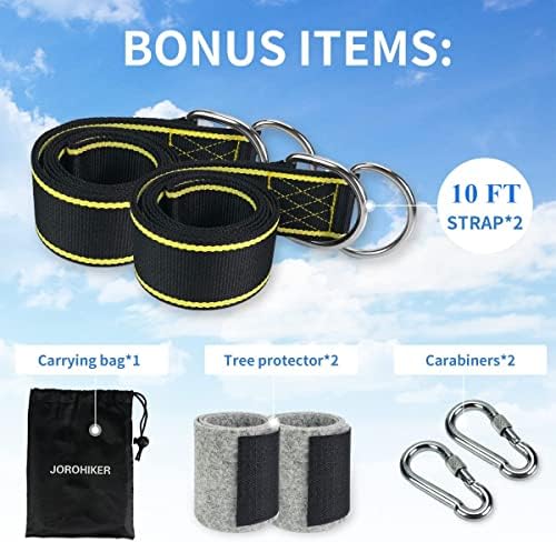 Extra Long Tree Swing Straps, 10FT Tree Swing Hanging Straps Kit Holds 1800 lbs with Tree Protector, Heavy Duty Carabiner Perfect for Swings & Hammocks