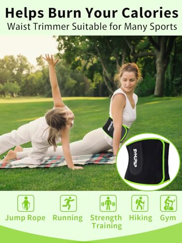 SYXUPAP Waist Trimmer for Women and Men,Waist Trainer for High-Intensity Training & Workouts, Size M Green