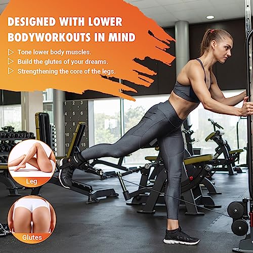 Ankle Strap for Cable Machine Women, Adjustable Gym Cable Ankle Straps for Kickbacks, Glute Workouts, Leg Extensions, Curls, Booty Hip Abductors, Ankle Cuff for Cable Machine Accessories(S-Pink)