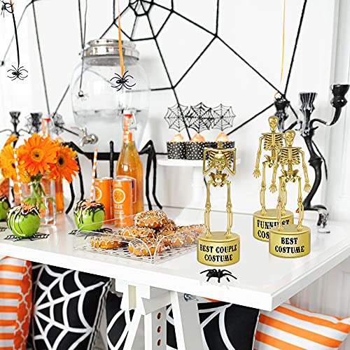 ORIENTAL CHERRY Halloween Party Supplies - Golden Best Costume Skeleton Trophies for Kids Adults Contest Awards Prizes - 4 Pack