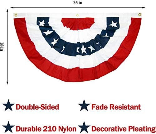EBaokuup 8 Pcs USA Patriotic Pleated Fan Flags-3 x1.5 Ft American US Flag Bunting Banner Patriotic Bunting Flag Stars and Stripes Flag Bunting for Memorial Day The 4th of July and Labour Day