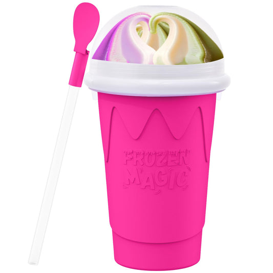 500ML Slushie Maker Cups, Magic Quick Frozen Smoothies Cup for Homemade Milk Shake Ice Cream Makers, Cooling Cups, Double Layer Squeeze Slushy Cup, Birthday Gifts for Boy, Girls,Friends,Family