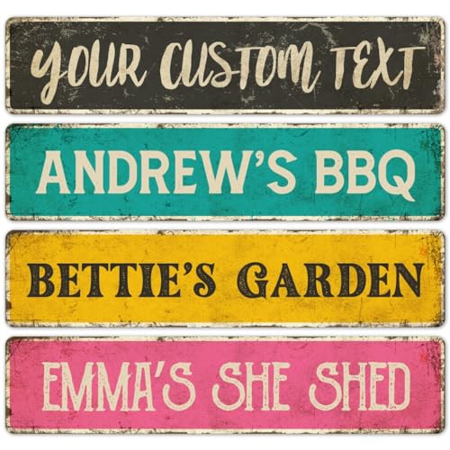 Custom Rustic Sign, Personalized Decor Street and Gift, 4x18 Inches, ACM, Fade Resistant, Made in USA