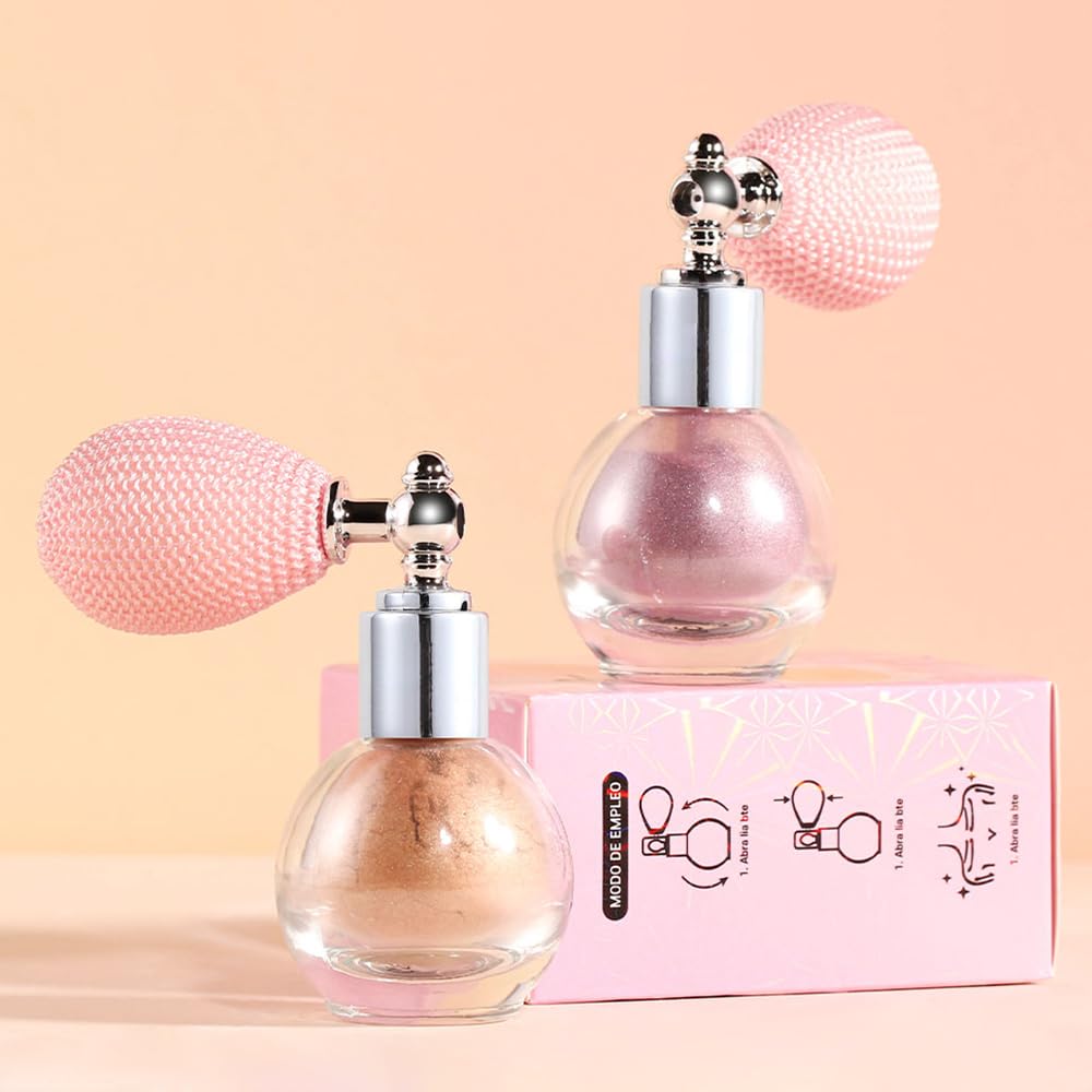 Shiny Glitter Spray for Face and Body, Highlighter Powder Mist, Longwear Waterproof High Gloss Shimmer Makeup for Music Rave Festival, Performance, Wedding Party (#4, Bronze)