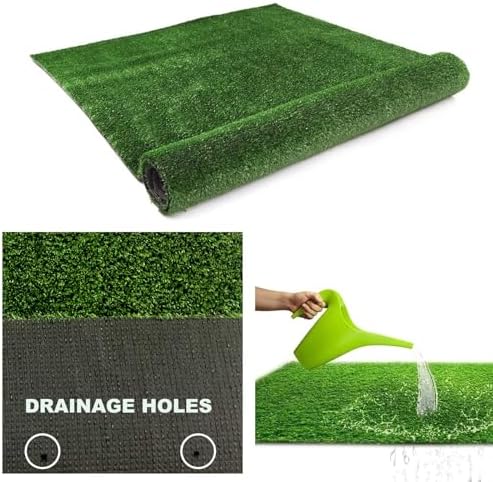 Artificial Grass Turf Lawn Outdoor Indoor 4FTx6FT Fake Grass Carpet for Pets 0.4 Inch Realistic Faux Grass Rug with Drain Holes for Garden Lawn Landscape Balcony Party Wedding Christmas Rug